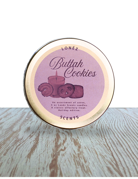 Buttah Cookies Tin | Assorted Candle Set of 7