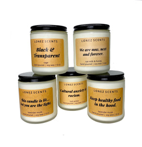 conversation statement candles scented with a blend of black currant and star anise